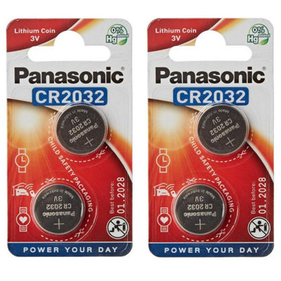 Panasonic Cr2032 Lithium Coin BatteriesPack Of 4 from B&Q