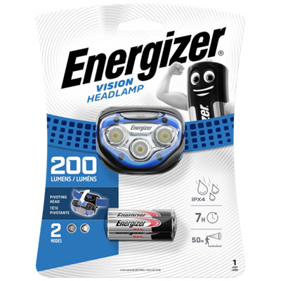 Energizer 200 Lumen Vision Headlight Head Torch from B&Q