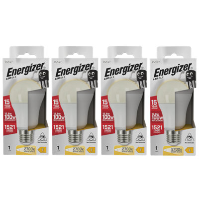 Energizer Led Gls E27 1521Lm 12.6W 2700K (Warm White) Light BulbPack Of 4 from B&Q
