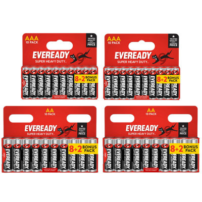 B&Q -  Super Heavy Duty Zinc Batteries20X Aa & 20X Aaa