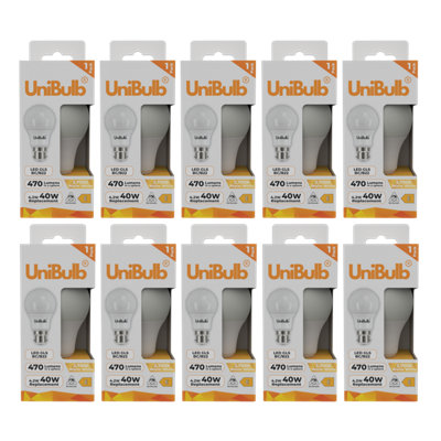 B&Q -  Led Gls B22 (Bc) 470Lm 4.2W (Replaces 40W) 2700K (Warm White) Light BulbPack Of 10