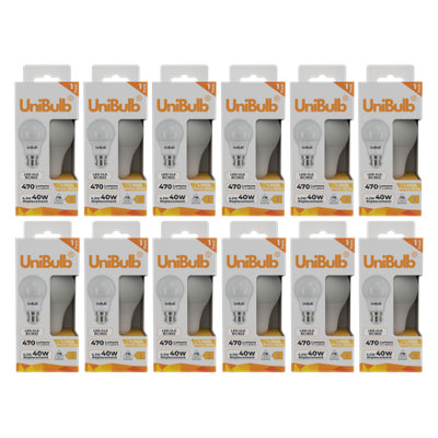 B&Q -  Led Gls B22 (Bc) 470Lm 4.2W (Replaces 40W) 2700K (Warm White) Light BulbPack Of 12