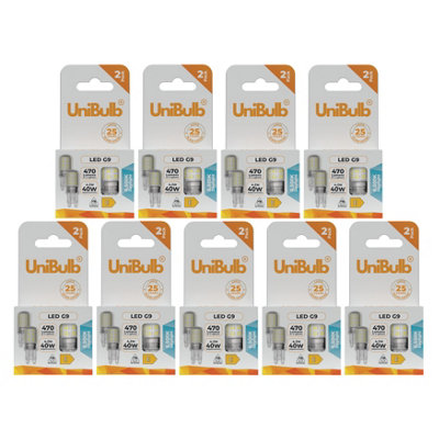 B&Q -  Led G9 470Lm 4.2W (Replaces 40W) 6500K (Daylight) Capsule Light Bulb For ChandeliersCabinets& LampsPack Of 18
