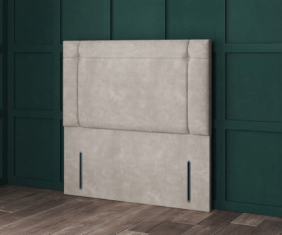 Comfy Deluxe 6Ft Superking Parliament Blue Coniston Milan With Fabric Buttons      54Inch Floorstanding Headboard from B&Q