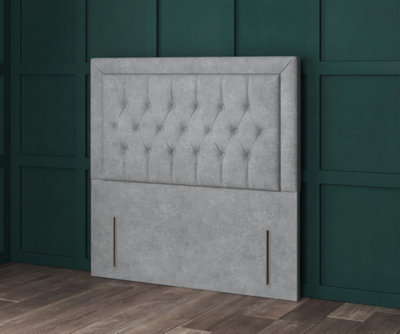 Comfy Deluxe 4Ft Small Double Salmon Pink Coniston Miami Chesterfield With Plain Buttons       54Inch Floorstanding Headboard from B&Q