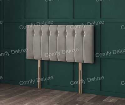 Comfy Deluxe Mink Plush Florence  5Ft Kingsize Headboard 20Inch Matching Buttons from B&Q