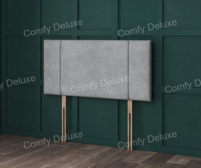 Comfy Deluxe 5Ft Kingsize Blue Naples Asta Headboard 26Inch from B&Q