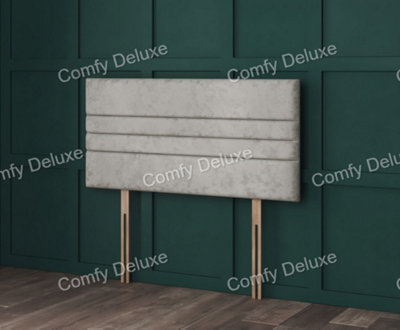 Comfy Deluxe 5Ft Kingsize Truffle Crush Velvet Yuno Headboard 20Inch from B&Q