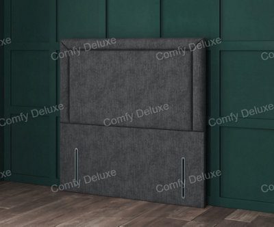 Comfy Deluxe 3Ft Single Cream Chenille Jasper  54Inch Floorstanding Headboard from B&Q