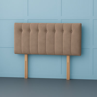 Comfy Deluxe 5Ft Kingsize Florence Mink Plush Velvet 26Inch Headboard from B&Q