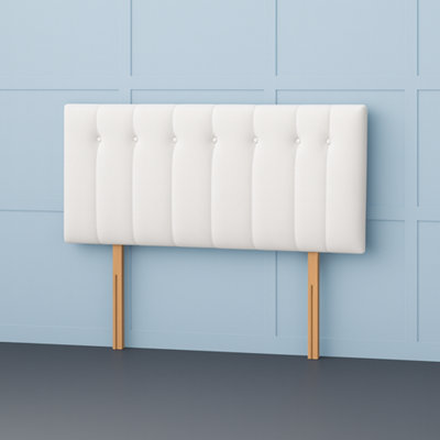Comfy Deluxe 5Ft Kingsize Florence White Plush Velvet 20Inch Headboard from B&Q