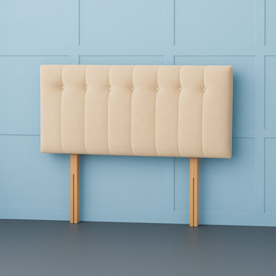 Comfy Deluxe 5Ft Kingsize Florence Coffee Plush Velvet 26Inch Headboard from B&Q