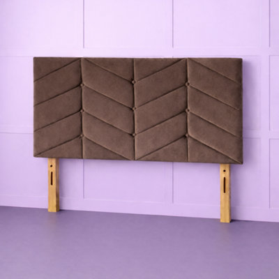 Comfy Deluxe 5Ft Kingsize Rose Mink Plush Velvet 26Inch Headboard from B&Q