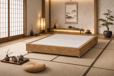 Comfy Deluxe Japanese Low Platform Mink Plush Bed 4Ft6 Double from B&Q