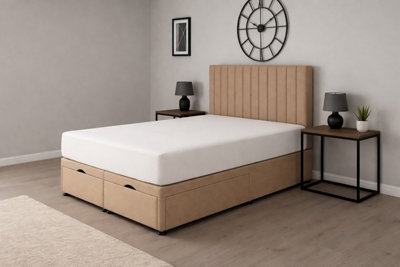 Comfy Deluxe Super King 6Ft Mink Apollo Plush Foot Lift Ottoman Bed Set