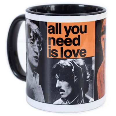B&Q White/Black/Orange The Beatles Mug (One ) 9Cm - B&Q