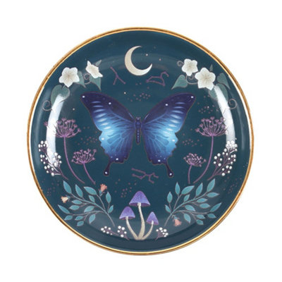  - Something Different Midnight Moth Round Trinket Dish Blue (One Size)