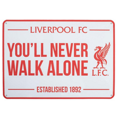 Liverpool Fc Youll Never Walk Alone Crest Plaque Red/white (One Size) from B&Q