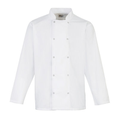  - Premier Unisex Adult Stud Front Long-Sleeved Chef Jacket