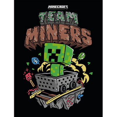 Minecraft Team Miners Framed Canvas Print Multicoloured (80Cm X 60Cm) from B&Q