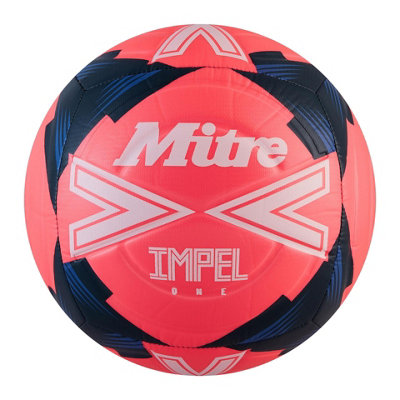 B&Q Pink/White Mitre Impel One Football /Teal (5) Size 5