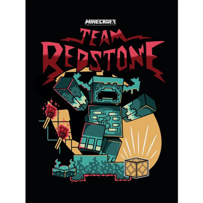 Minecraft Team Redstone Canvas Print Multicoloured (80Cm X 60Cm) from B&Q