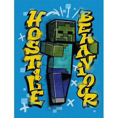 Minecraft Unisex Blue Hostile Behaviour Canvas Print In - Image 4
