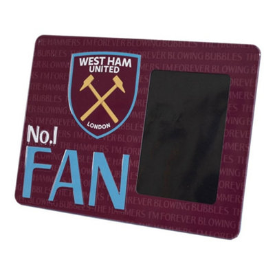 West Ham United Fc No. 1 Fan Metal Embossed Photo Frame Claret/sky Blue/yellow (One Size) from B&Q