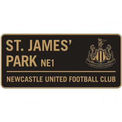  - Newcastle United Fc Metal Two Tone Street Sign Black/gold (One Size)