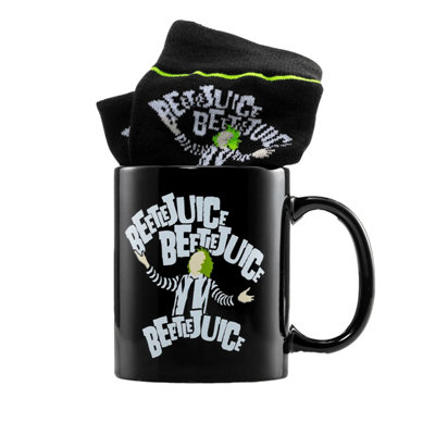 Beetlejuice Mug And Sock Set Black/white (6 Uk-11 Uk) from B&Q