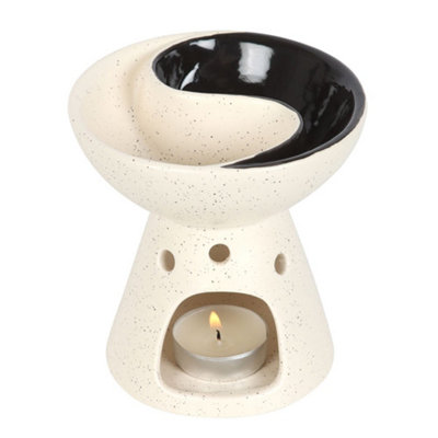  - Something Different Yin Yang Oil Burner Cream/black (One Size)