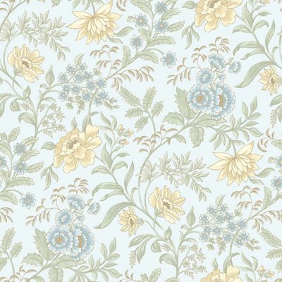 Garden Muse Wallpaper Sky Blue Rasch 100005 from B&Q