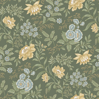 Garden Muse Wallpaper Sky Blue Evergreen Rasch 100029 from B&Q