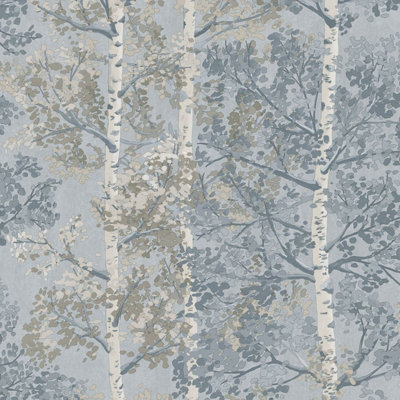Silverwood Wallpaper Blue Rasch 100210 from B&Q