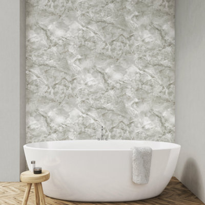 Rasch Vasari Carlotta Grey Marble Heavyweight Wallpaper 400310 from B&Q