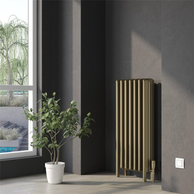 Clifton 1090mm (H) X 440mm (W)Bronze Vertical Aluminum Radiator (Sibley)(1.09M X 0.44M)Depth 170mm from B&Q