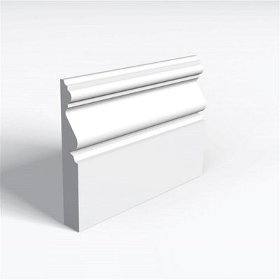 MarlboroughPack Of 10Moisture Resistant Mdf Primed Regency Skirting Board18mm (T) X 119mm (H) X 4200mm (L) from B&Q