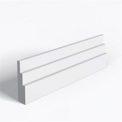 MarlboroughPack Of 10Moisture Resistant Mdf Primed Double Step Architrave & Rebate15mm (T) X 69mm (H) X 3050mm (L) from B&Q