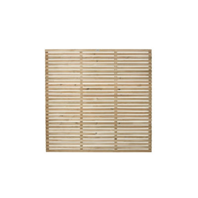 Marlborough Pack Of 18 (Total 18 Unit) Pressure Treated Contemporary Slatted Fence Panel6Ft X 6Ft (1.8M X 1.8M) from B&Q