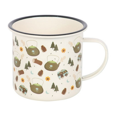 Something Different Camping Enamel Mug White (One Size) from B&Q