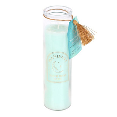 Something Different Sage Clear Quartz Tube Candle Green (One Size) from B&Q