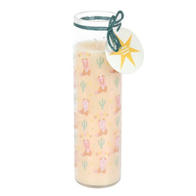Something Different Howdy Floral Cowboy Boot Tube Candle Orange (One Size) from B&Q