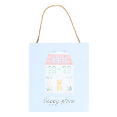  - Something Different This Is Our Happy Place Hanging Sign Blue (One Size)