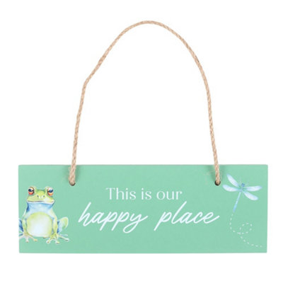  - Something Different This Is Our Happy Place Hanging Sign Green (One Size)
