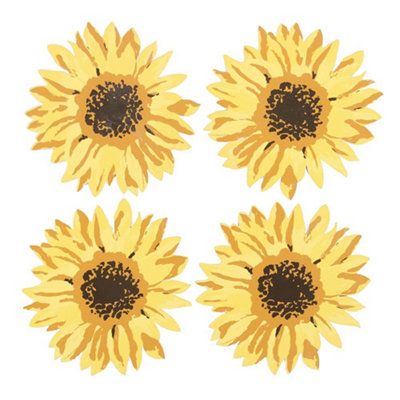 Something Different Sunflower Coasters Yellow (One Size) from B&Q