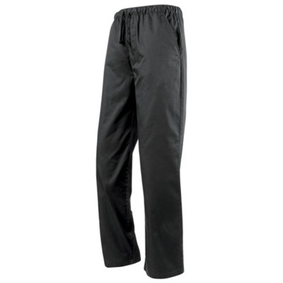 Premier Men's Black Essential Chefs Trouser Catering Workwear In | Size: 5XL - Image 3