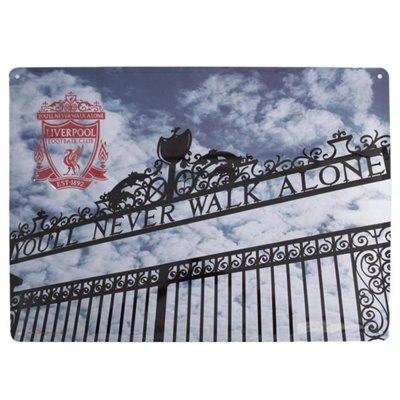 Liverpool Fc Metal Shankly Gates Sign Black/blue/red Brown (One Size) from B&Q