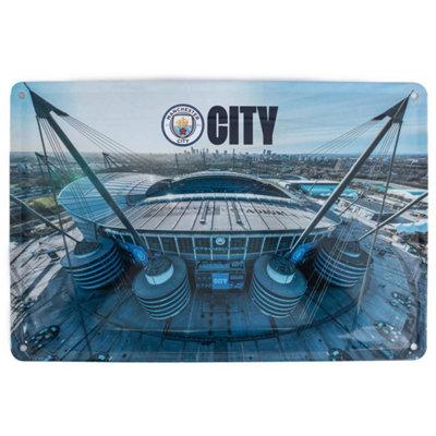  - Manchester City Fc Metal Stadium Sign (Pack Of 2) Multicoloured (One Size)