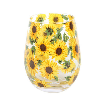 Something Different Sunflower Stemless Gl Clear/yellow (One Size) from B&Q
