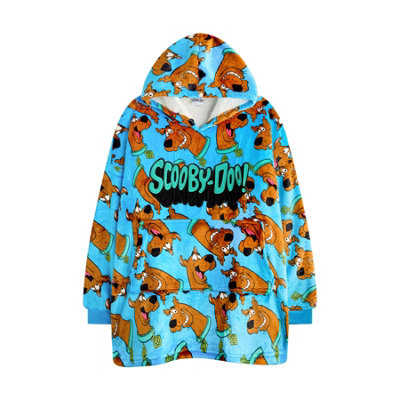 Scooby Doo Boys Character All-Over Print Blanket Hoodie Blue/brown (One Size) from B&Q